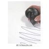 A person is drawing on paper with a ball of string.