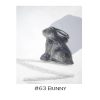 A black and white photo of a bunny