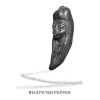 A black and white photo of a pepper